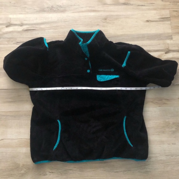 Free Country Black and Aqua Fleece Pullover - Picture 4 of 9